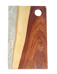 Tabla de Cortar de Madera Rectangular con Asa, Acabado Natural, Diseño de Vetas de Madera Multitono, Gran Venta - Product Image 1