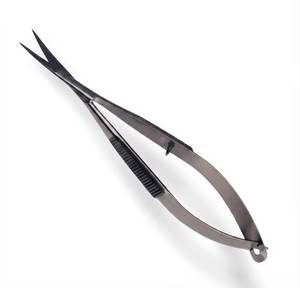 Ciseaux à sourcils en acier inoxydable à lame courbée, outil de maquillage de beauté pour droitiers - Product Image 1
