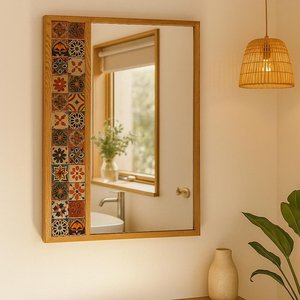 Handmade Wooden Wall <b>Mirror</b> Rustic Decorative Hanging <b>Mirror</b> - Product Image 4