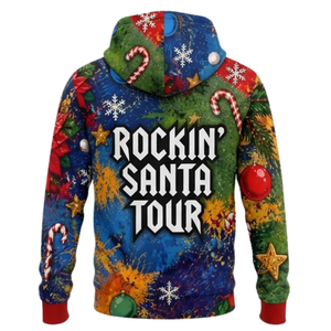 Pull à Capuche de Noël en Gros, Style Pull Moche Amusant, Imprimé Arbre de Noël et Chapeau de Père Noël, Confortable pour Hommes et Femmes, Commande en Gros, Marque Privée - Product Image 3