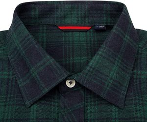 Chemise en flanelle unie à manches longues pour homme, coupe classique, vert et bleu marine, 100% coton respirant, de haute qualité - Product Image 4