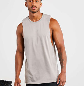 Débardeur Homme Décontracté Uni Teint à la Cire, Coupe Oversize, Grandes Ouvertures aux Bras, Tissé, Séchage Rapide, Coton Spandex, Anti-transpiration - Product Image 4