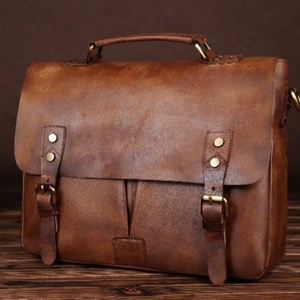 Servicio OEM, Bolsa de Hombro de Cuero Genuino para Hombre con Funda Impermeable para Portátil, Logotipo Personalizado, Cubierta de Material de Fieltro, Bolsas para Portátil al por Mayor - Product Image 1