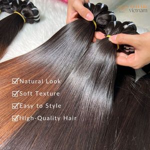 Extensions de cheveux humains vietnamiens droits en os de haute qualité, prix de gros, lots en stock - Product Image 4