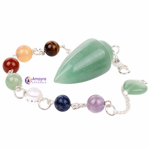 Péndulo de Ojo de Tigre con Cadena de Chakra para Regalos Empresariales, Péndulos de Piedras Preciosas de la Mejor Calidad de la India - Product Image 3