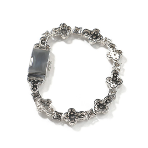 Iced Out <b>Clover</b> <b>Bracelet</b> Diamond Tennis Chain Luxury Hip Hop Jewelry White Gold Finish Statement <b>Bracelet</b> For Women Men - Product Image 3