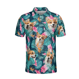 Chemise hawaïenne pour homme, tricotée, respirante, à manches courtes, boutonnée, décontractée pour l'été et la plage - Product Image 1