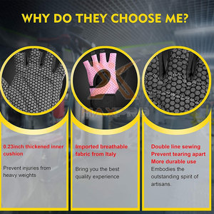 Service personnalisé OEM, gants de fitness en cuir de haute qualité, légers, avec sangle de poignet réglable, antidérapants, unisexes - Product Image 5