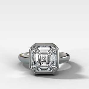 Bagues de fiançailles en diamant de laboratoire de 4 carats, taille Asscher, 4 mm de large, style Cigar Band, sertissage hybride à griffes, personnalisées, vente en gros, certifiées IGI - Product Image 1