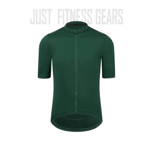 Maillot de cyclisme pour hommes et femmes, manches courtes, vert uni, chemise de vélo, vêtements de sport d'été - Product Image 1