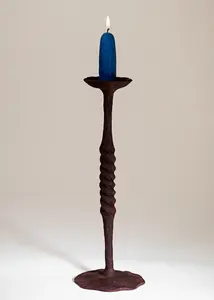 Ensemble de 3 bougeoirs décoratifs en fonte à motif spirale noire pour salon de ferme, mariage - Product Image 5