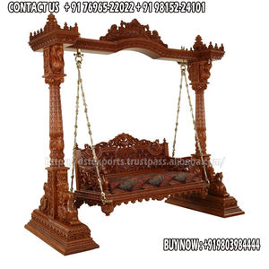 Maharaja Grand Fauteuil Suspendu Artisanal en Bois de Teck, Style Vintage, pour Salon Extérieur, Indien Haut de Gamme, Sculpté Traditionnellement, Démontable, USA - Product Image 2