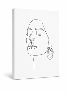 Art <span class=keywords><strong>minimaliste</strong></span> sur toile, <span class=keywords><strong>visage</strong></span> de <span class=keywords><strong>femme</strong></span> en ligne unique, noir et blanc, <span class=keywords><strong>dessin</strong></span> au trait, décoration murale pour la maison - Product Image 1