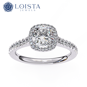 Women's Minimalist Square Lab-Grown <b>Diamond</b> <b>Ring</b> with Comfortable Cushion Setting for Proposals or Anniversaries - Product Image 3
