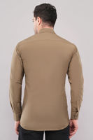 Chemises décontractées élégantes pour hommes en twill de coton uni, manches longues, col ouvert, imprimées numériquement, collection Zenrich, pour l'été