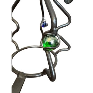 Pair Of Metal & Marbles Christmas Tree <b>Stocking</b> <b>Holders</b> 10" Tall Heavy Vintage feltsocks - Product Image 4