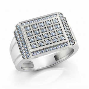 Anillo de compromiso y boda de lujo para hombre, chapado en oro de plata 925, con moissanita helada, diseño pavé, estilo vintage y moderno, regalo religioso. - Product Image 4