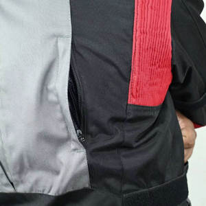 Chaqueta de Motocicleta Cortavientos para Hombre, Manga Larga, Bloques de Color Gris, Rojo y Negro, para Todas las Estaciones, Ropa de Exterior - Product Image 5