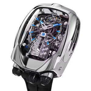 Reloj Inteligente XZC Bugatti Chiron Tourbillon de Acero Inoxidable con Diseño de Motor de Pistones de 16 Cilindros, Movimiento Mecánico Automático, Sumergible - Product Image 1