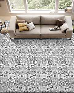 400x400mm Modern Style Grey Premium Ceramic Floor Tiles Decorative <b>Geometric</b> Pattern Anti Slip Rustic Matt Finish Home - Product Image 3