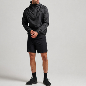 Custom Logo Reflective Windbreaker Half Zip Ripstop Activewear Wind Resistant Run Lightweight Waterproof Shell <b>Jacket</b> for Men - Product Image 5