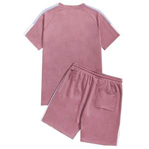 2026 Exclusive Quality Men Summer Twin Set High Casual Tshirt With Matching <b>Shorts</b> Breathable 100% Cotton <b>Short</b> Sleeve Sets - Product Image 2