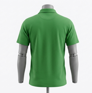 Men's Green Polo <b>Shirt</b> Short Sleeve Turn-down <b>Collar</b> Regular Fit Solid Color All Seasons - Product Image 2