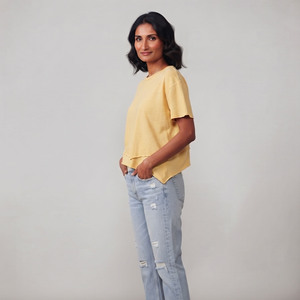 Custom Women's Distressed Drop Shoulder Regular Formal Summer T-Shirt with Short Sleeves Vintage Acid Wash - Product Image 3