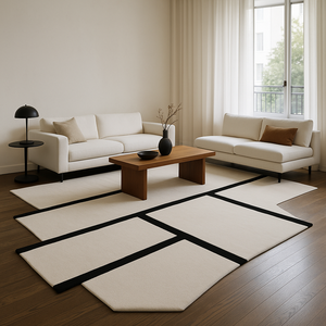 พรมทอมือคุณภาพสูงหรูหราขนาดใหญ่สำหรับห้องนั่งเล่น พรมสั่งทำพิเศษ พรมลายนามธรรมและชุดพรมสำหรับห้องนั่งเล่นและโรงแรม - Product Image 2