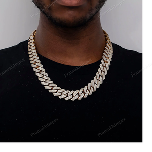 Men's 19MM 22 Inches Elegant Iced Cuban Link <b>Chain</b> 925 Sterling Silver <b>Extended</b> Clasp Hip Hop Thick Miami Luxury Statement - Product Image 2