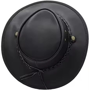 Sombrero Fedora de Vaquero Clásico de Cuero Personalizado con Logotipo Personalizado, Sombrero Unisex para Adultos para Actividades al Aire Libre - Product Image 4