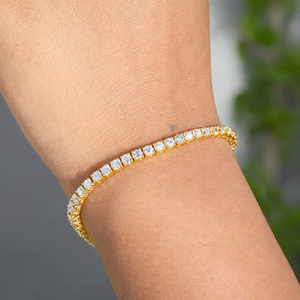 Lab Grown Tennis Diamond <b>Bracelet</b> 2mm/3mm/4mm/5mm 18K Solid Gold Rhodium DEF Color IGI Certified Fully Iced Hip-Hop Luxury Gift - Product Image 1