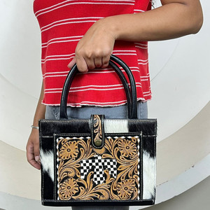 Nueva llegada de cuero a cuadros a mano cubierta de la Biblia diseñador de cuero de vaca inspirador oración Protector manejado libro cubre caso - Product Image 4