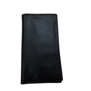 <b>Men's</b> Vertical Long Leather <b>Wallet</b> Black Center Zipper Pocket Credit Card Multi Slots ID Window Cash Billfold Pocket Organizer - Product Image 1