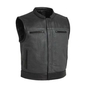 Gilet en cuir respirant d'hiver décontracté de qualité supérieure pour hommes, coupe ajustée, design en cuir épais, service OEM, fabriqué au Pakistan - Product Image 1