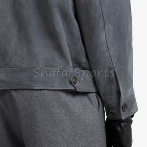 Chaqueta Casual de Invierno Premium Grayson de Gamuza Marrón con Cuello Estilo Camisa y Forro de Viscosa - Product Image 6