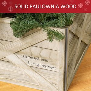 Collare per Albero di Natale Artigianale in Legno Naturale da 28 Pollici per Alberi Artificiali, Facile da Montare con Finitura Leggermente Invecchiata - Product Image 6