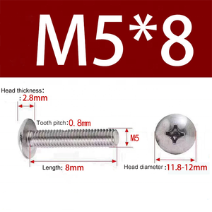 Tornillos de Cabeza de Hongo en Oferta del Fabricante, Tornillos de <span class=keywords><strong>M</strong></span>áquina de Cabeza Plana Grande, Galvanizados, de Acero Inoxidable SS304, con Cabeza Phillips - Product Image 3
