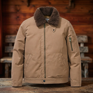 Blouson d'hiver pour homme, col en fausse fourrure, fermeture éclair, coupe-vent, en toile, style décontracté, manteau épais et chaud - Product Image 4