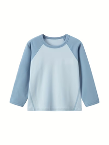 T-shirt à manches longues pour filles, col rond, couleur unie, jersey décontracté, respirant, 100% polyester, collection du Bangladesh - Product Image 3