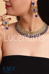 Indian Women's Traditional Wedding <b>Set</b> <b>Gold</b> Plated Zircon Alloy Choker Necklace Earrings Maang Tikka Red Pearl Beads Party - Product Image 2