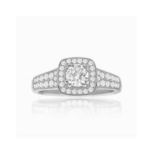 Bague de fiançailles en or blanc 14 carats avec diamants de 1,00 carat | Bague Solitaire avec Pierres d'Accordéon pour Demande en Mariage ou Anniversaire, Bijoux pour Femme - Product Image 3