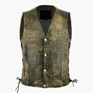Gilet en cuir pour moto d'été pour homme, haute qualité, respirant, design perforé, meilleur prix, vêtements de course pour motards de rue - Product Image 1