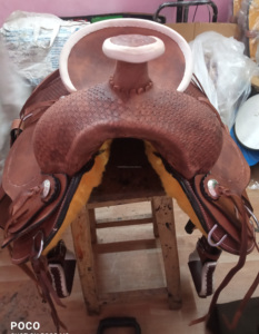 سرج الحصان الإنجليزي الغربي ، الحبال الغربية الوعرة ، منتجات ركوب الخيل من الجلد الحقيقي - Product Image 3