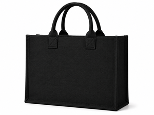 AMANI Black Laminated Jute Tote <b>Bag</b> <b>Tree</b> Pattern Reusable Eco Friendly Shopping with Zipper Pocket Wholesale Wedding Exhibition - Product Image 5