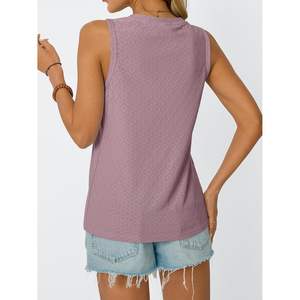 2025เสื้อกล้ามคอวีแขนกุดสำหรับผู้หญิงใส่ในฤดูร้อนเสื้อโบฮีเมียนแขนกุดปักลายตาไก่เสื้อแฟชั่นเดินชายหาดวันหยุดแบบลำลอง - Product Image 2