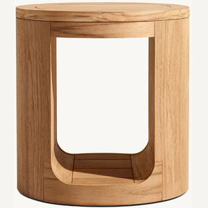 Oval Shaped Teak <b>Dining</b> <b>Table</b> with Hole Design Modern Minimalist Outdoor Furniture Customized Size - Product Image 3