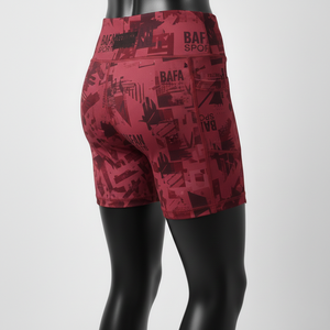 Short de sport rouge imprimé en polyester et élasthanne 230 GSM, tissu extensible doux, logo personnalisé par sublimation - Product Image 5