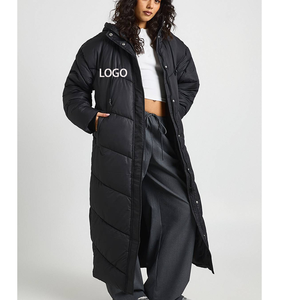 Manteau long matelassé en coton OEM pour femme, résistant à l'eau, style décontracté chic pour les affaires, grandes tailles, pliable, idéal pour l'hiver. - Product Image 3