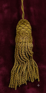 Golden <b>Tassel</b> Fringe Decorative Hanging Ornament Crafted With Twisted Rope Design <b>For</b> Home Or Fashion Accessory Use - Product Image 4